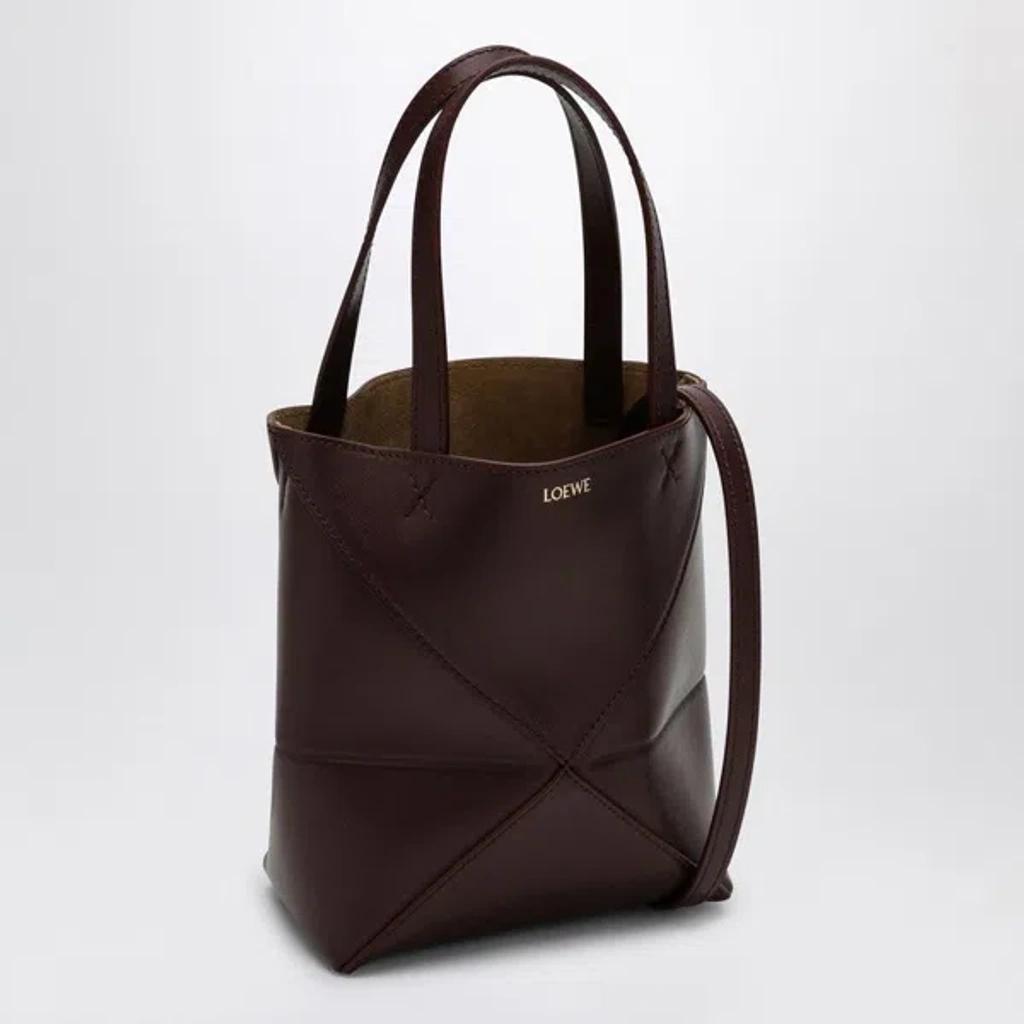 LOEWE Mini Puzzle Fold Bag Dark Burgundy Women In Red Product Image