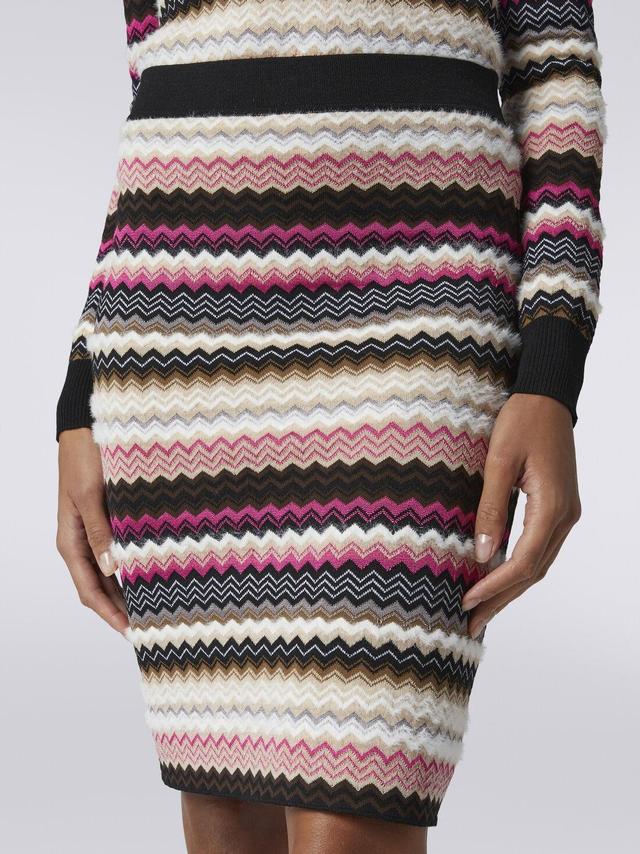 Wool blend chevron knit skirt Multicoloured | Missoni Product Image