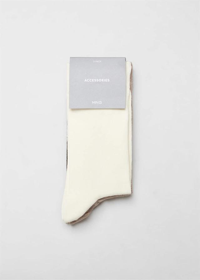 MANGO MAN - Pack of 3 cotton socks brownMen Product Image