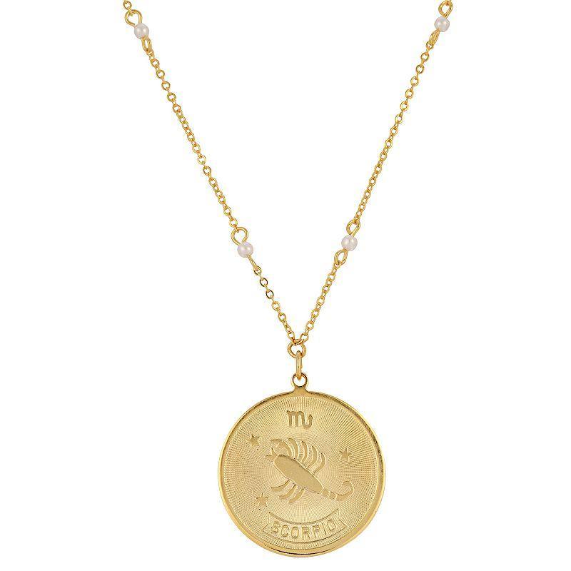 1928 Gold-tone Sagittarius Pendant Necklace, Womens, May Product Image