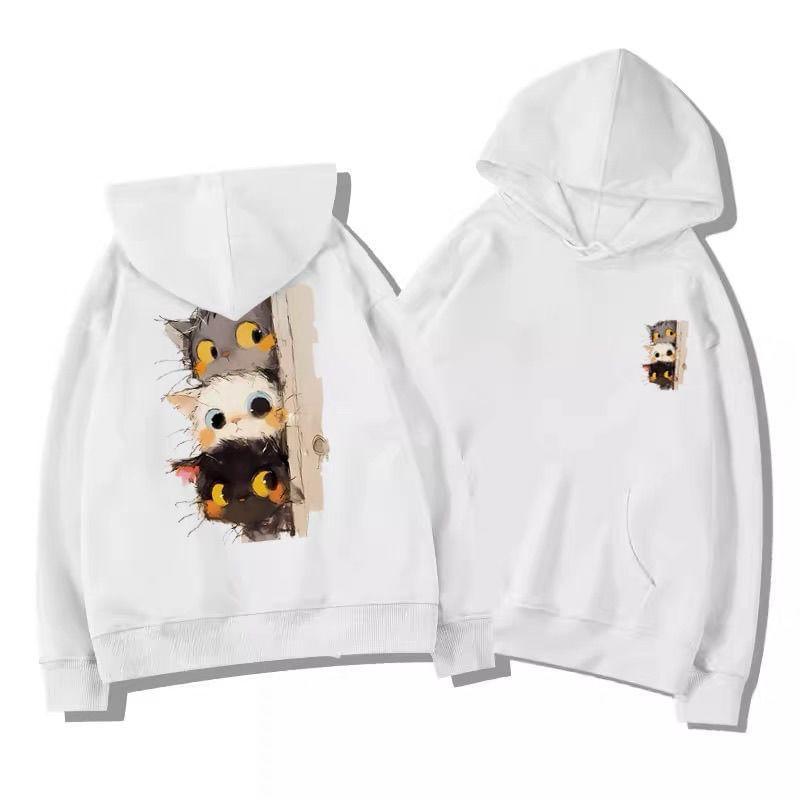 Couple Matching Cat Print Hoodie Product Image