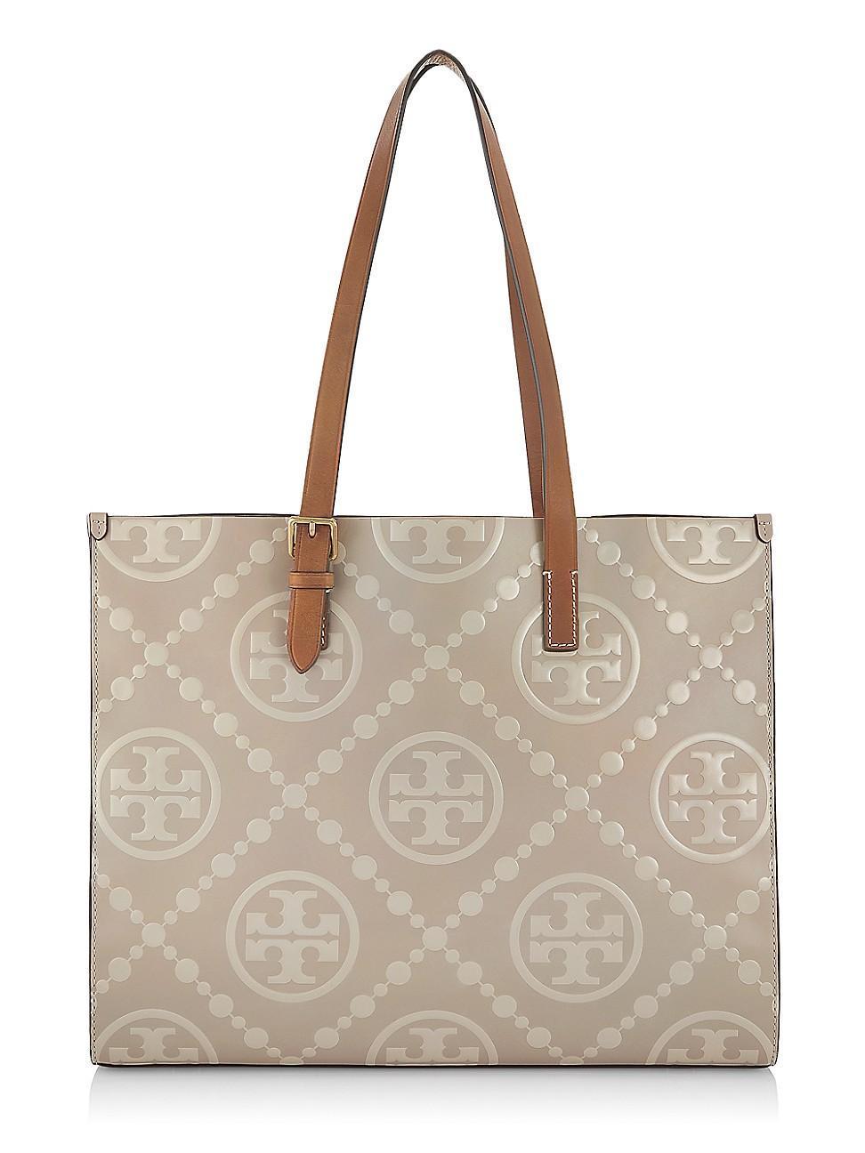 Tory Burch T Monogram Embossed Tote Bag - BLACK Product Image