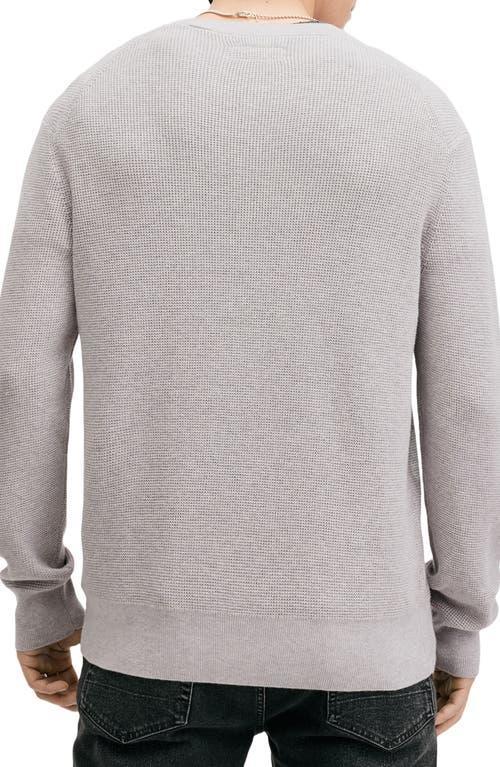 ALLSAINTS Aspen Waffle Texture Crew Neck Sweater In Cool Grey Product Image