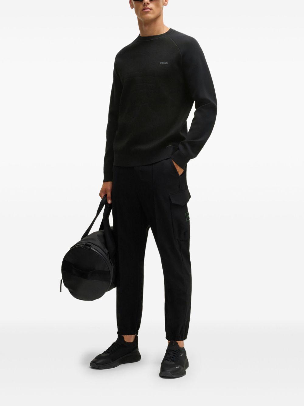 HUGO BOSS Logo-rubberized Sweatshirt In Black Product Image