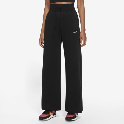 Nike Womens Nike Phoenix High Rise Wide Pants - Womens Black/White Product Image