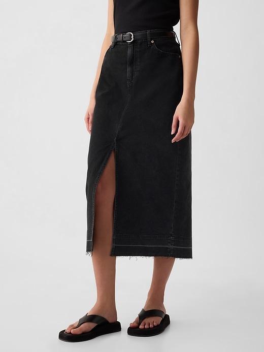 Denim Midi Skirt Product Image