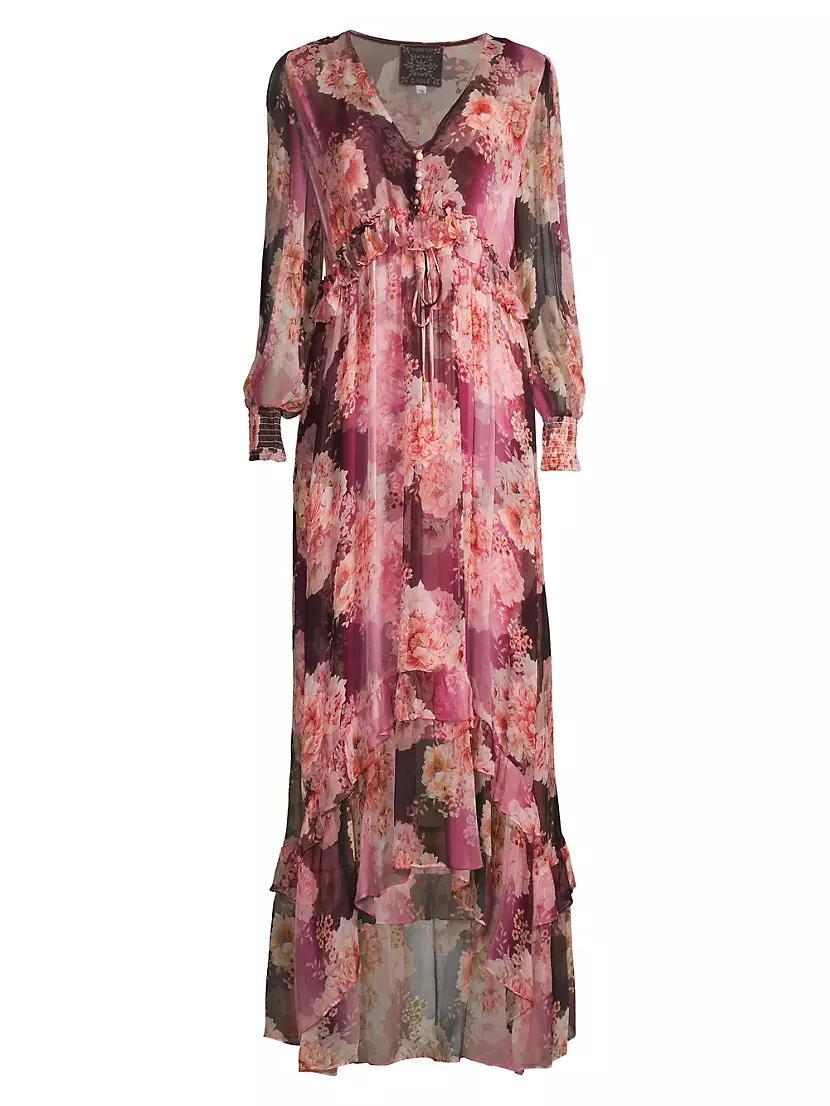 Carina Floral Silk Maxi Dress Product Image