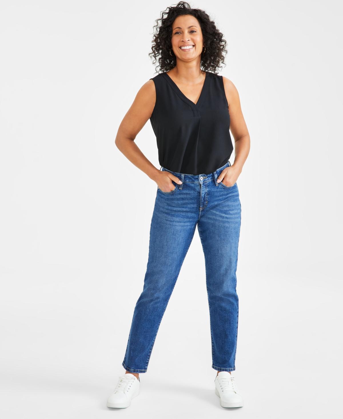 Style & Co Womens Mid-Rise Relaxed Girlfriend Jeans, Created for Macys product image