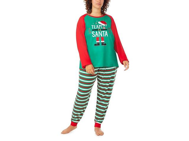 Pajamarama Plus Size Elf Long PJ Set (Holiday Stripe) Women's Pajama Sets Product Image