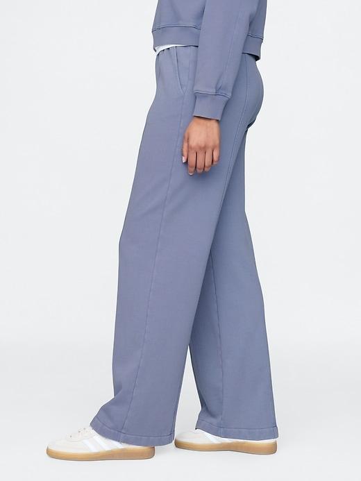 French Terry Seamed Wide-Leg Sweatpants Product Image