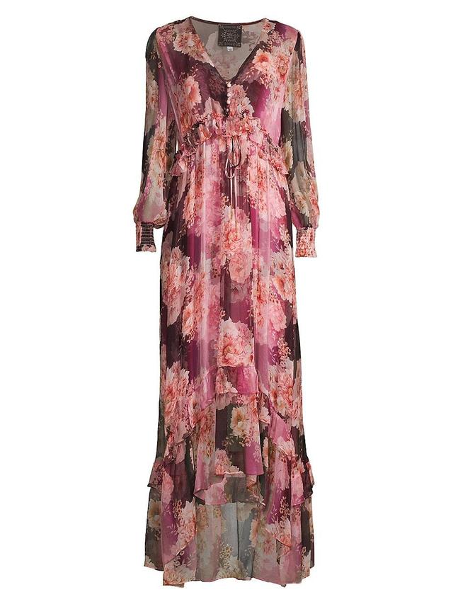 Womens Carina Floral Silk Maxi Dress Product Image