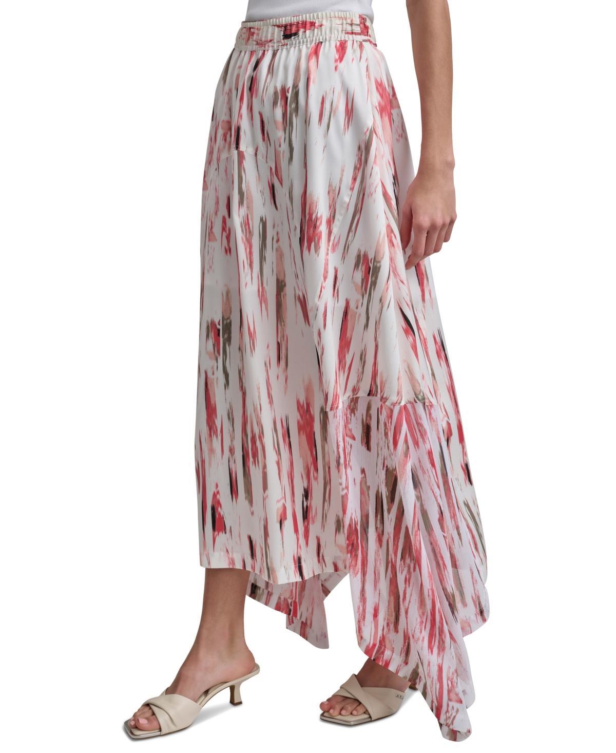 Dkny Womens Handkerchief-Hem Printed Maxi Skirt product image