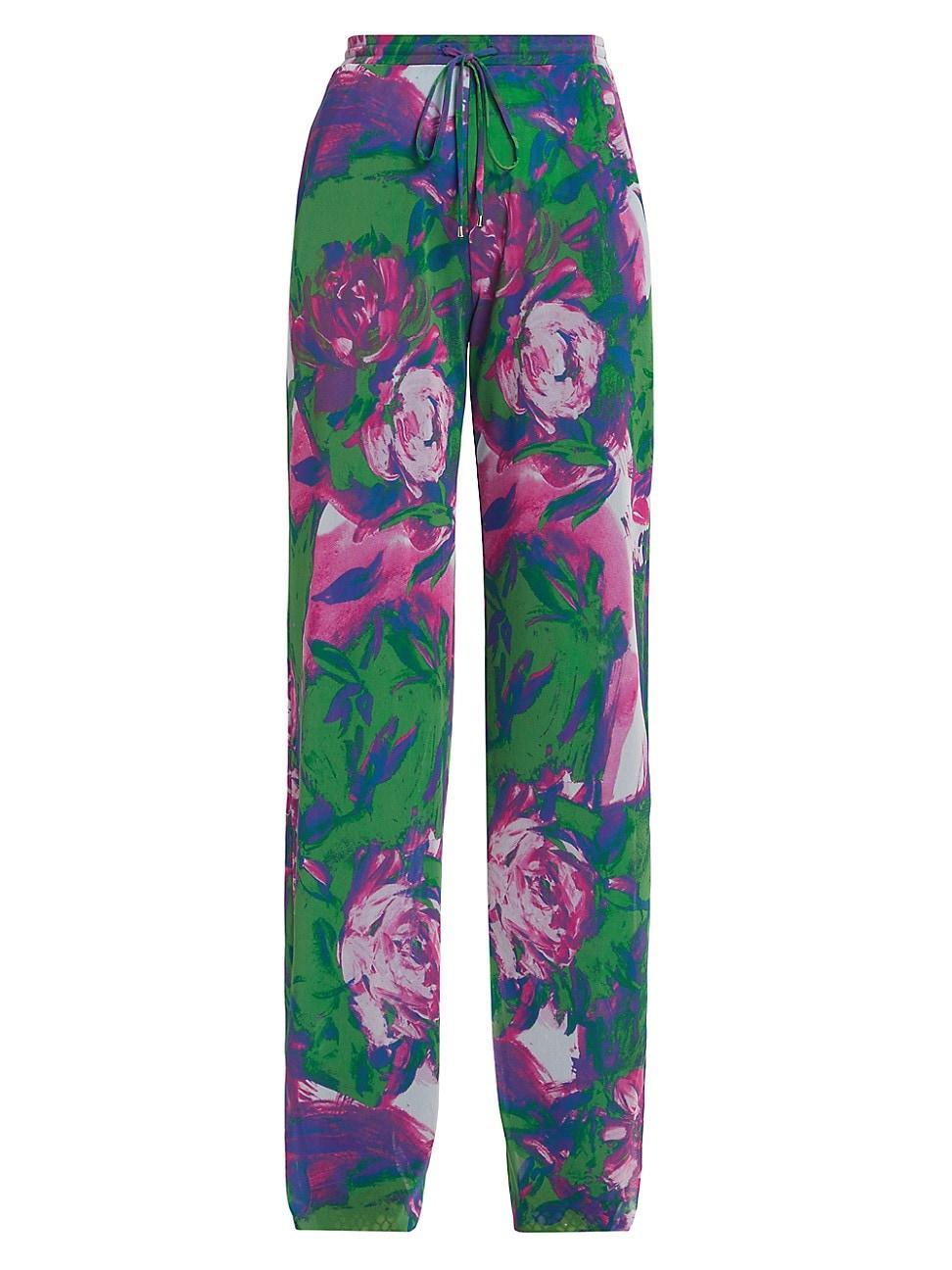 Womens WNDRLUST Dev Floral Tulle Straight-Leg Pants product image