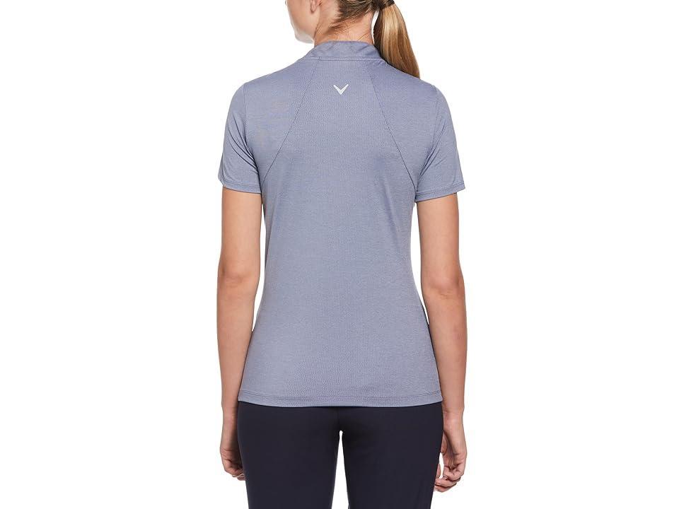 Callaway Tonal Heather Polo Indigo Heather) Women's Clothing Product Image