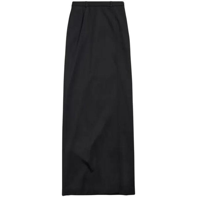 BALENCIAGA Wool Midi Skirt In Black Product Image