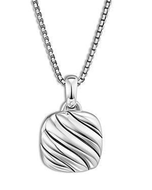 Womens Sculpted Cable Square Locket in Sterling Silver Product Image