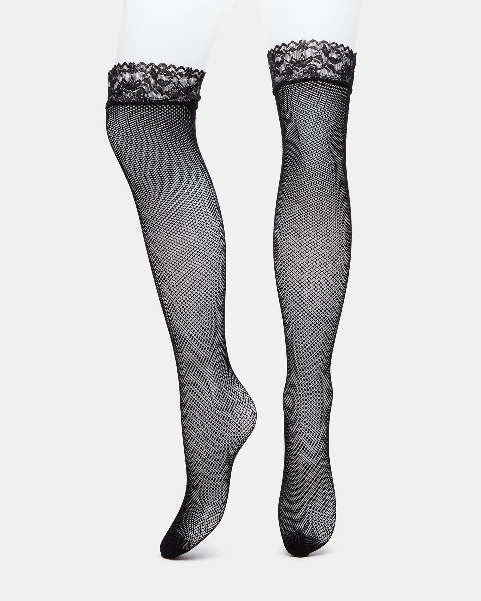 FISHNET OVER THE KNEE TIGHTS BLACK Female Product Image