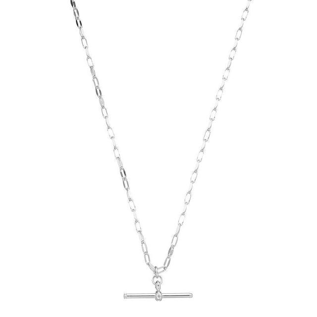 Sterling Silver Toggle Link Pendant Necklace, Womens White Product Image