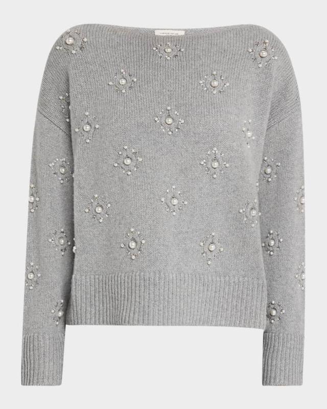 Beaded Bateau-Neck Sweater Product Image