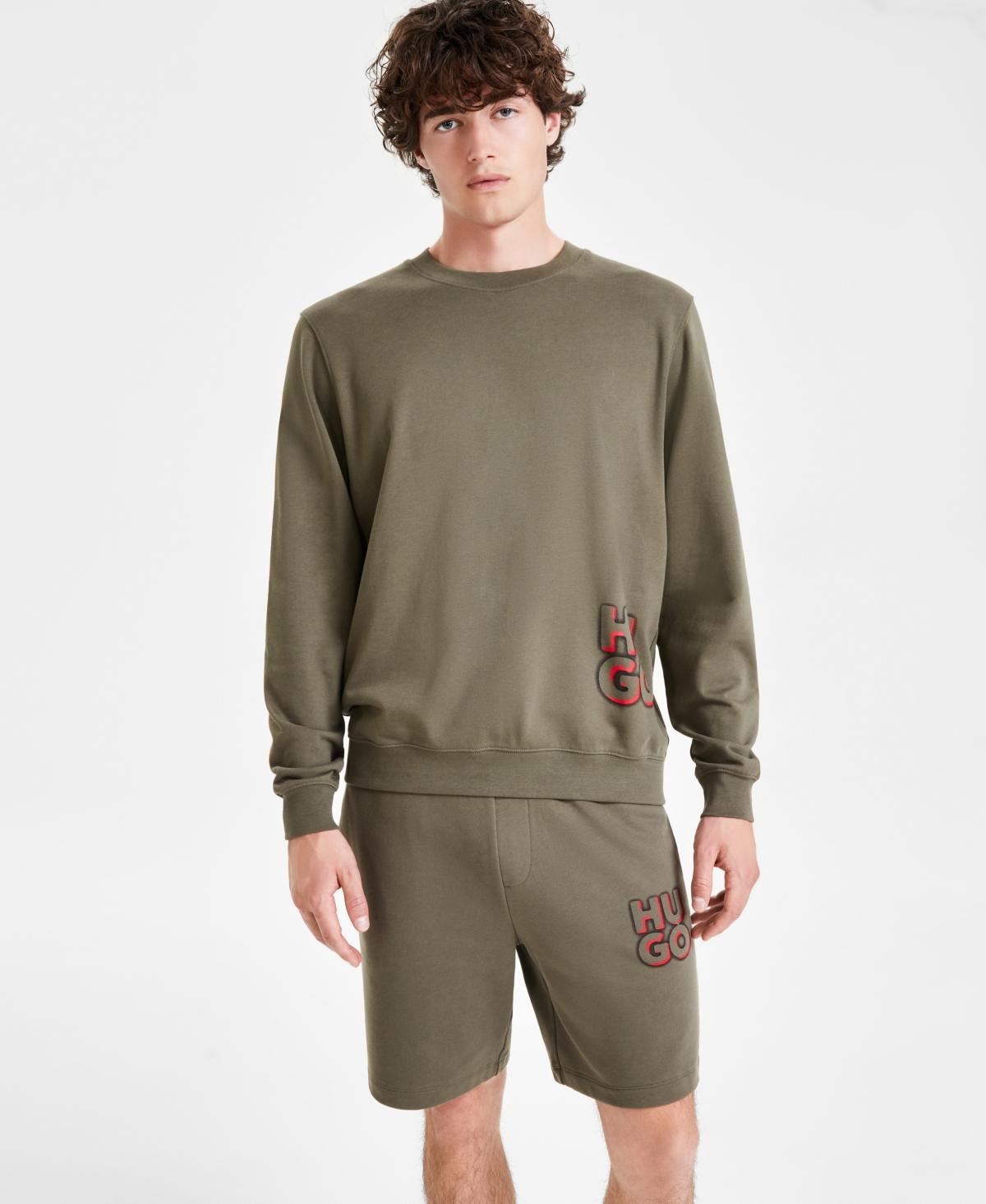 Hugo by Hugo Boss Mens Regular-Fit Logo-Print Sweatshirt - Beige Product Image