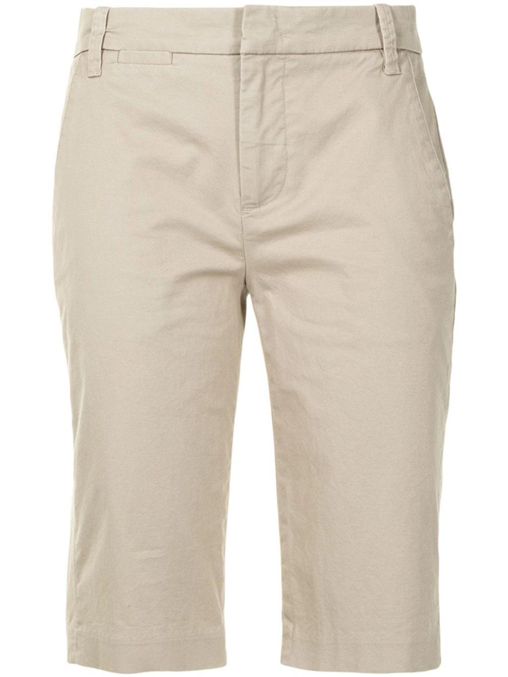 Coin Pocket Stretch Cotton Bermuda Shorts In Latte Product Image