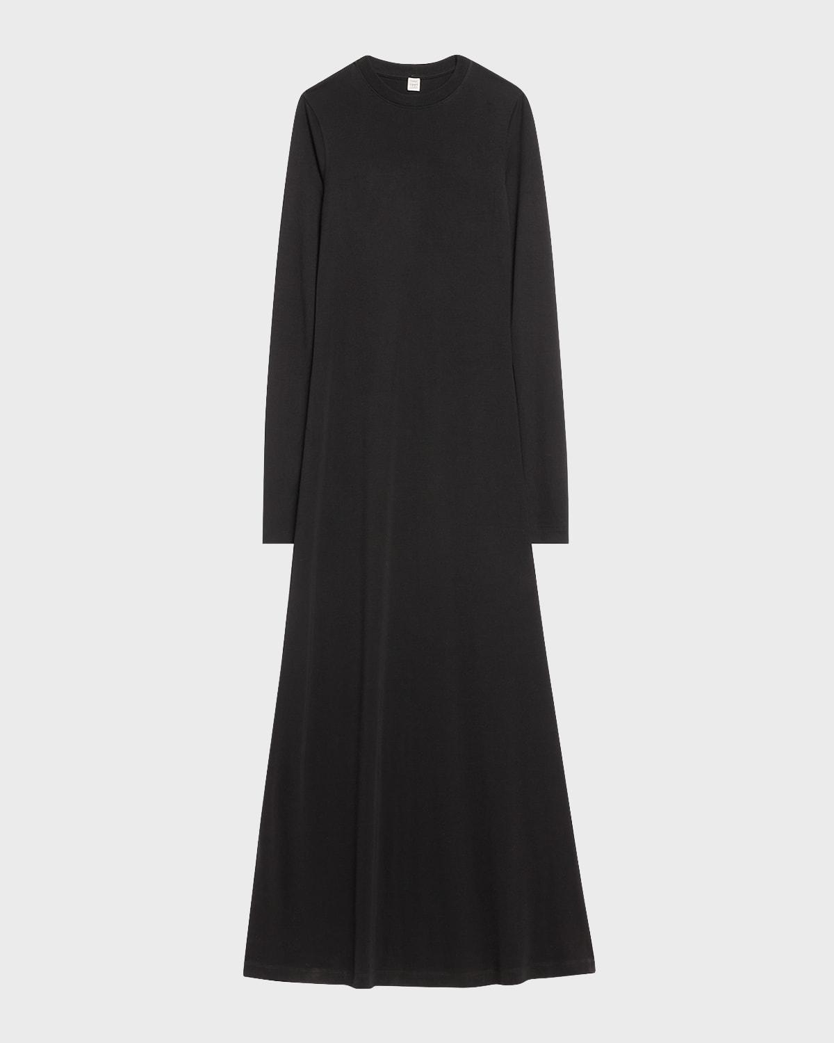 TOTÊME Long-sleeve Jersey Maxi Dress In Black Product Image