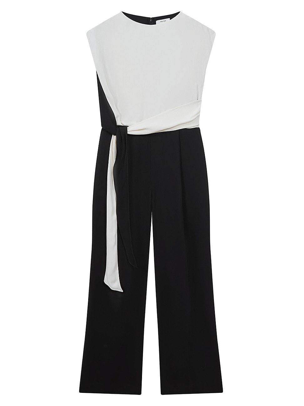 Womens Alba Tie-Waist Crepe Jumpsuit product image