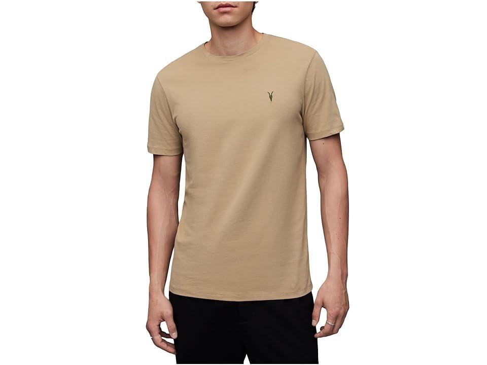 AllSaints Brace Contrast Short Sleeve Crew (Sea Clay ) Men's Clothing Product Image