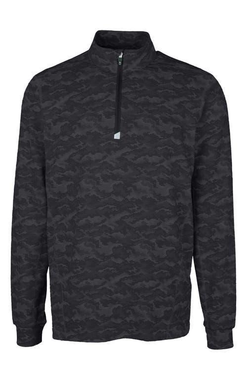 Cutter Buck Traverse Camo Print Stretch Quarter Zip Mens Big and Tall Pullover Jacket Product Image