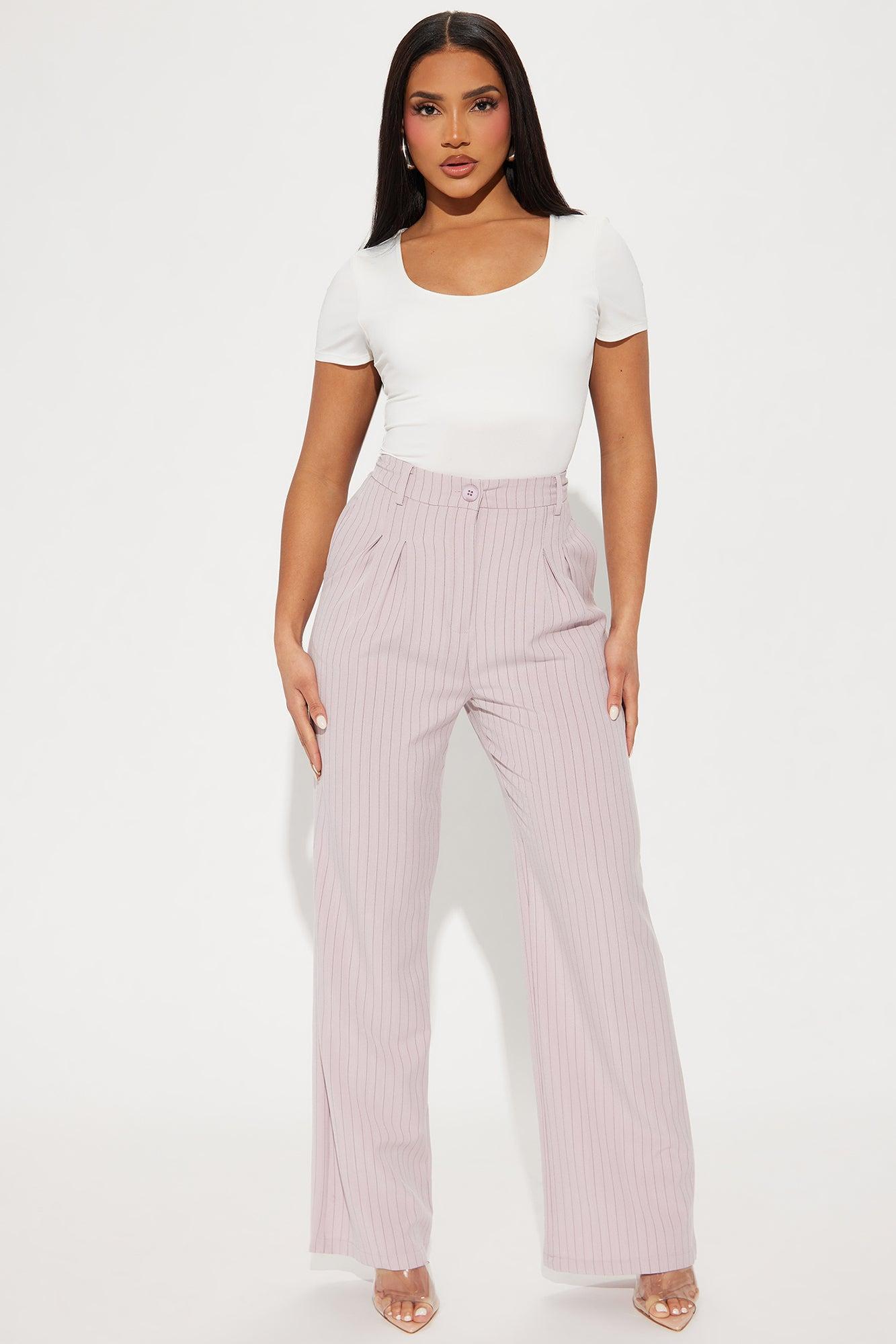 Hall Pass Pinstripe Trouser Pant - Pink product image