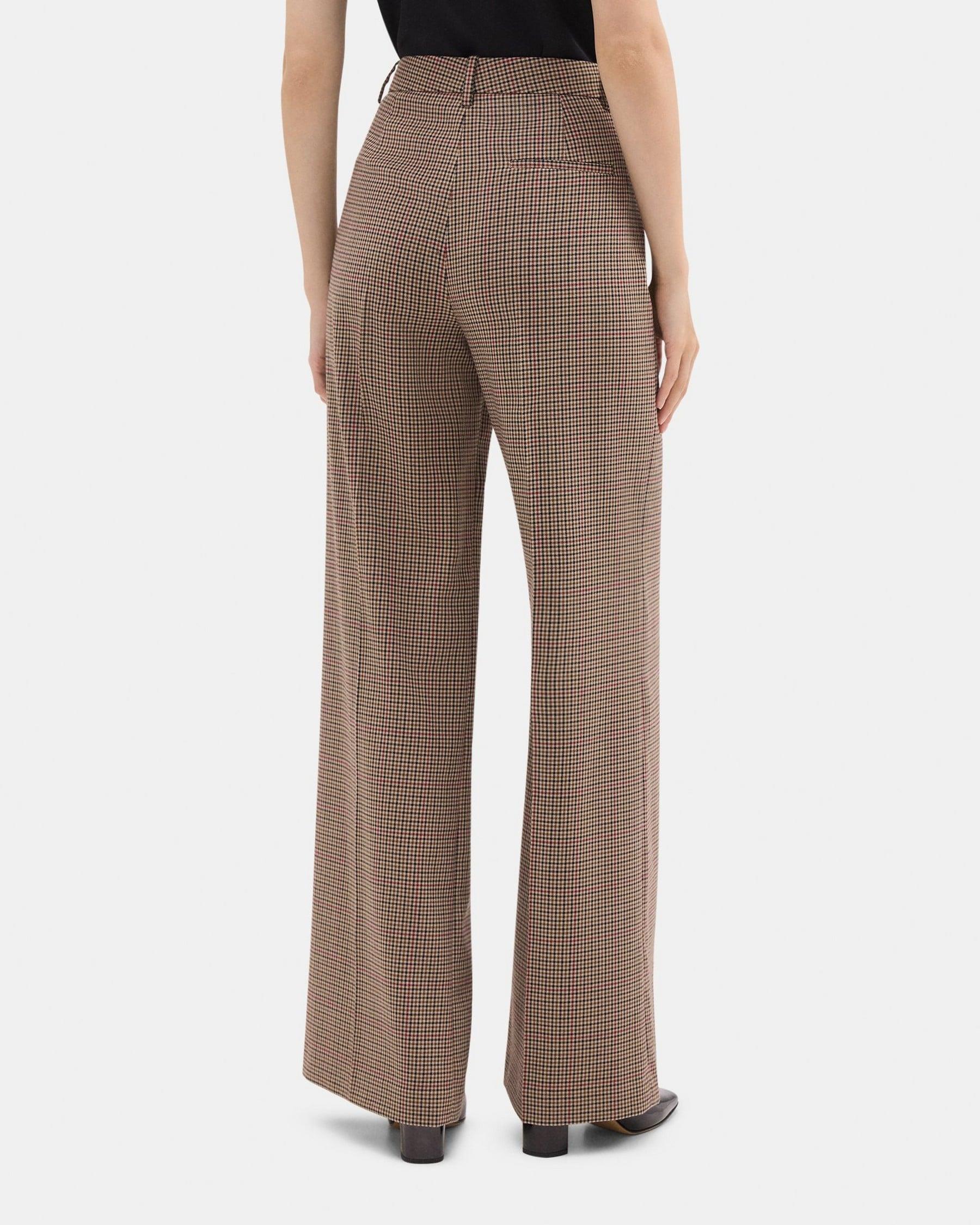 Straight-Leg Pant in Checked Wool-Blend Product Image