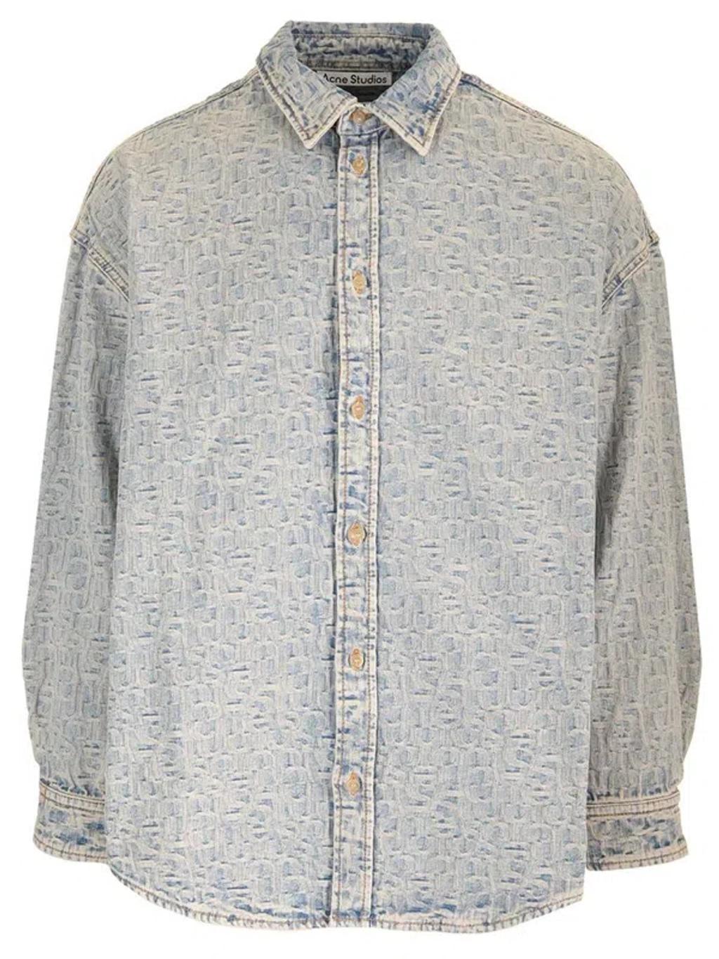 Monogram Denim Shirt In Blue Product Image