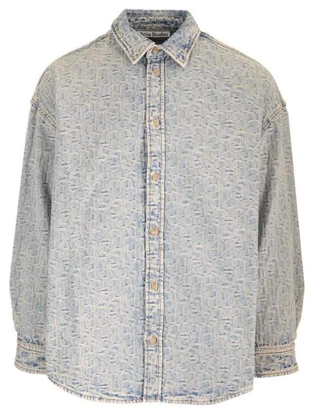 Monogram Denim Shirt In Blue Product Image