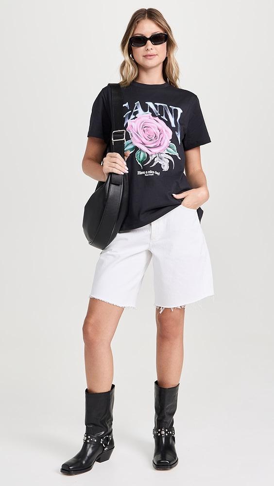 GANNI Basic Jersey Rose Relaxed T-Shirt | Shopbop Product Image