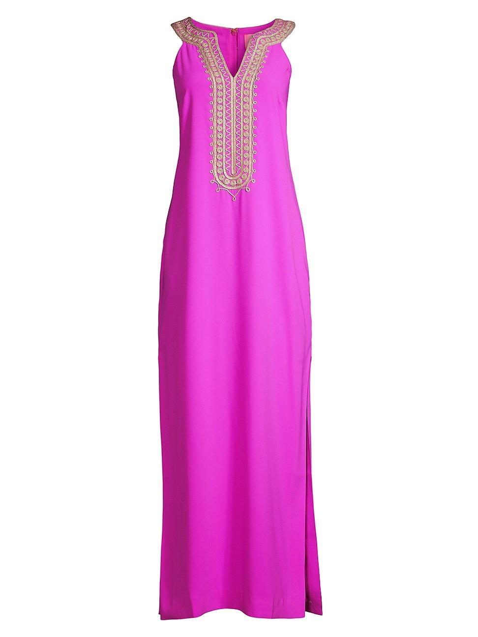 Womens Sandrah Embroidered Maxi Shift Dress Product Image