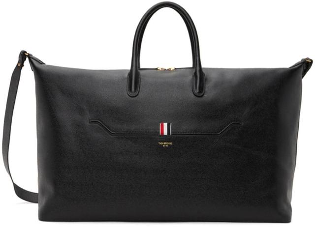 Black Pebble Grain Leather Soft Duffle Bag Product Image