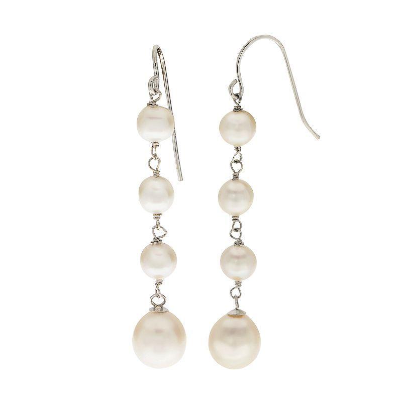 PearLustre by Imperial Freshwater Cultured Pearl Linear Drop Earrings, Womens, White Product Image