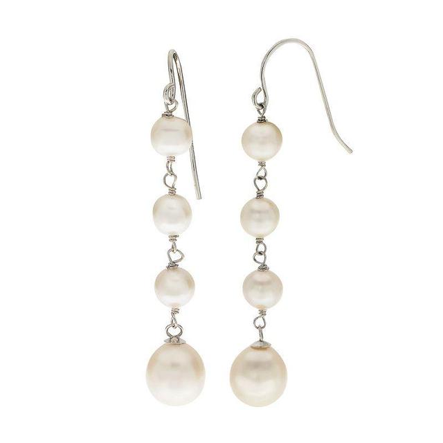 PearLustre by Imperial Freshwater Cultured Pearl Linear Drop Earrings, Womens, Sterling Product Image