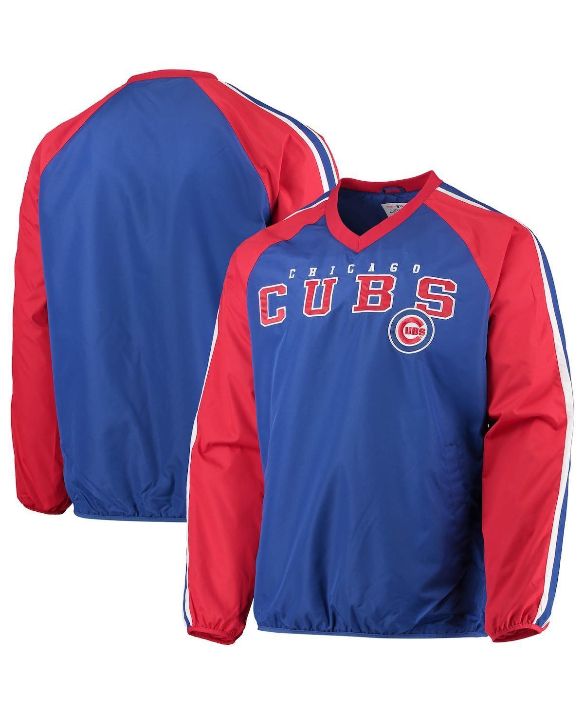 Mens G-III Sports by Carl Banks Royal/Red Chicago Cubs Kickoff Raglan V-Neck Pullover Jacket Product Image