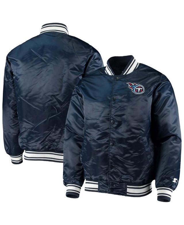 Mens Starter Tennessee Titans Locker Room Satin Varsity Full-Snap Jacket Blue Product Image