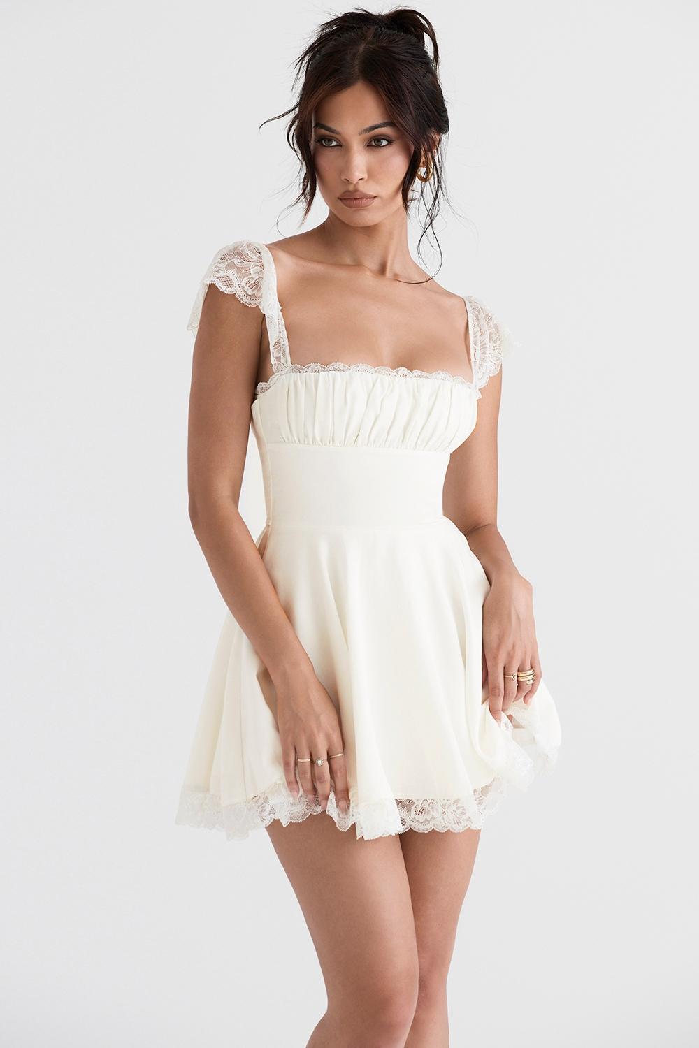 Kaia Ivory A-Line Mini Dress Product Image