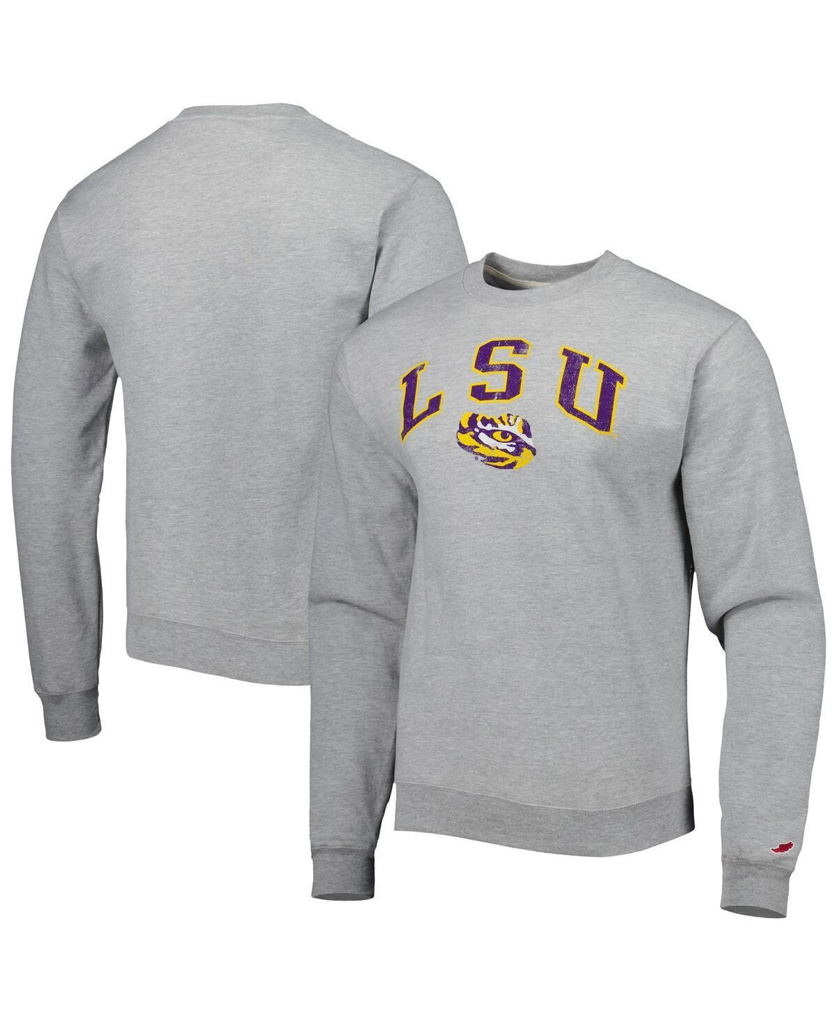 Mens League Collegiate Wear Gray LSU Tigers 1965 Arch Essential Lightweight Pullover Sweatshirt Product Image