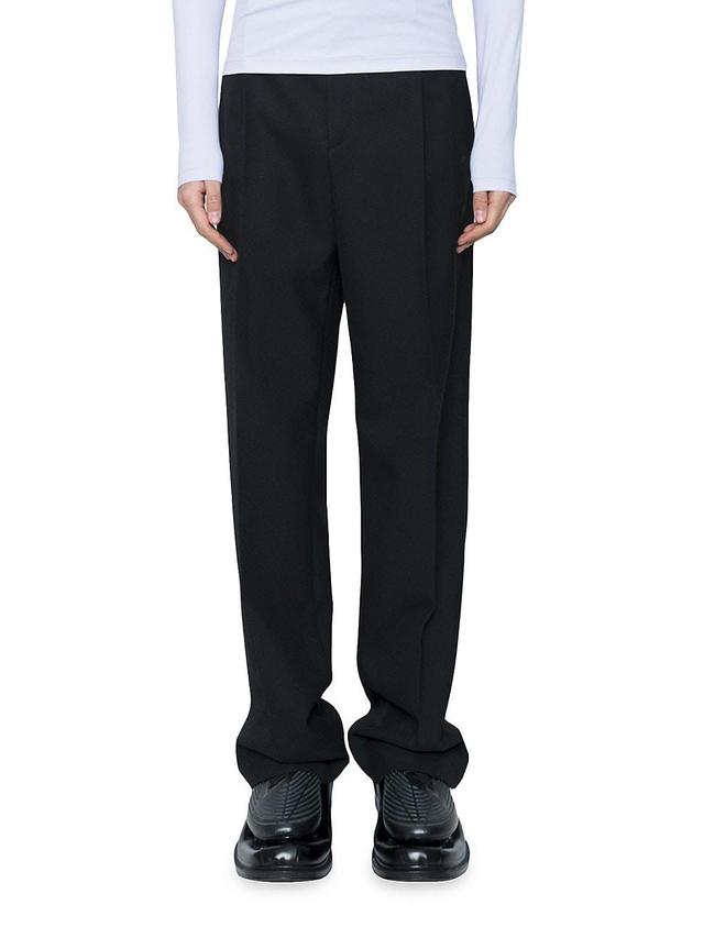 Mens Pleated Wool-Blend Pants Product Image