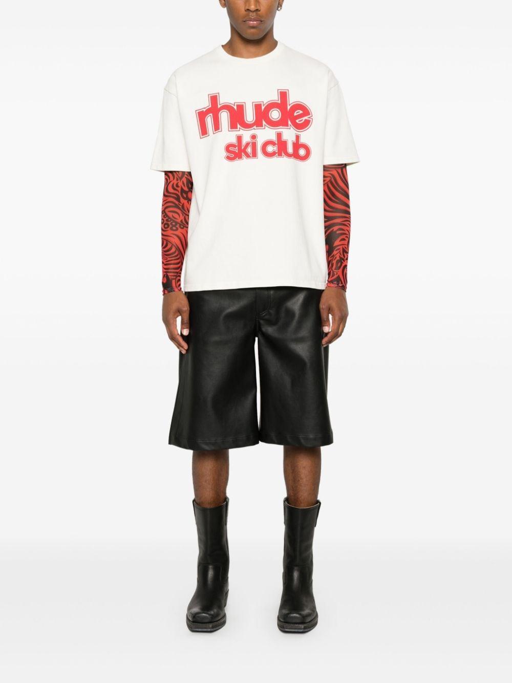 RHUDE Logo-print Cotton-jersey T-shirt In White Product Image