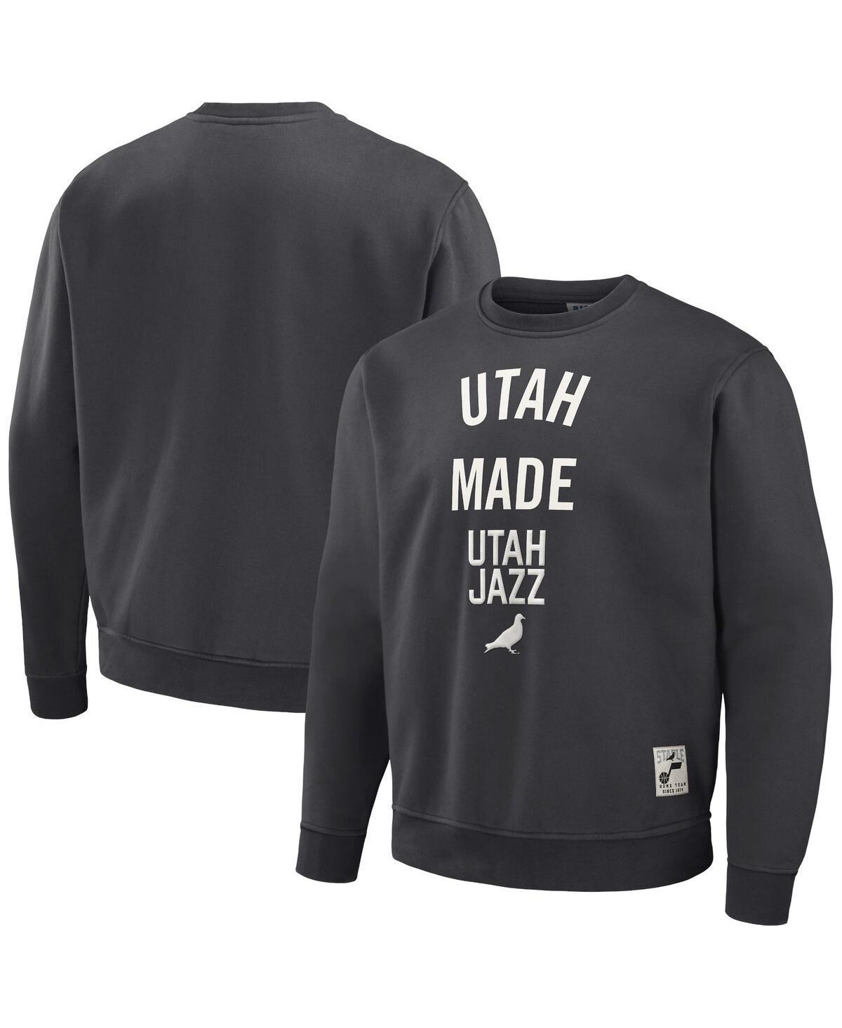 Mens NBA x Staple Anthracite Utah Jazz Plush Pullover Sweatshirt Product Image