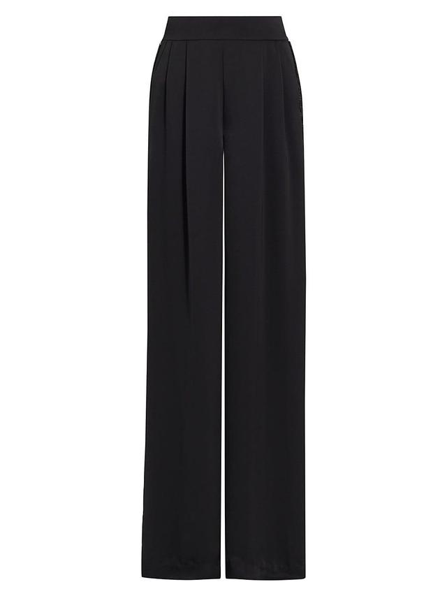 Malia Embellished Satin Wide-Leg Pants Product Image