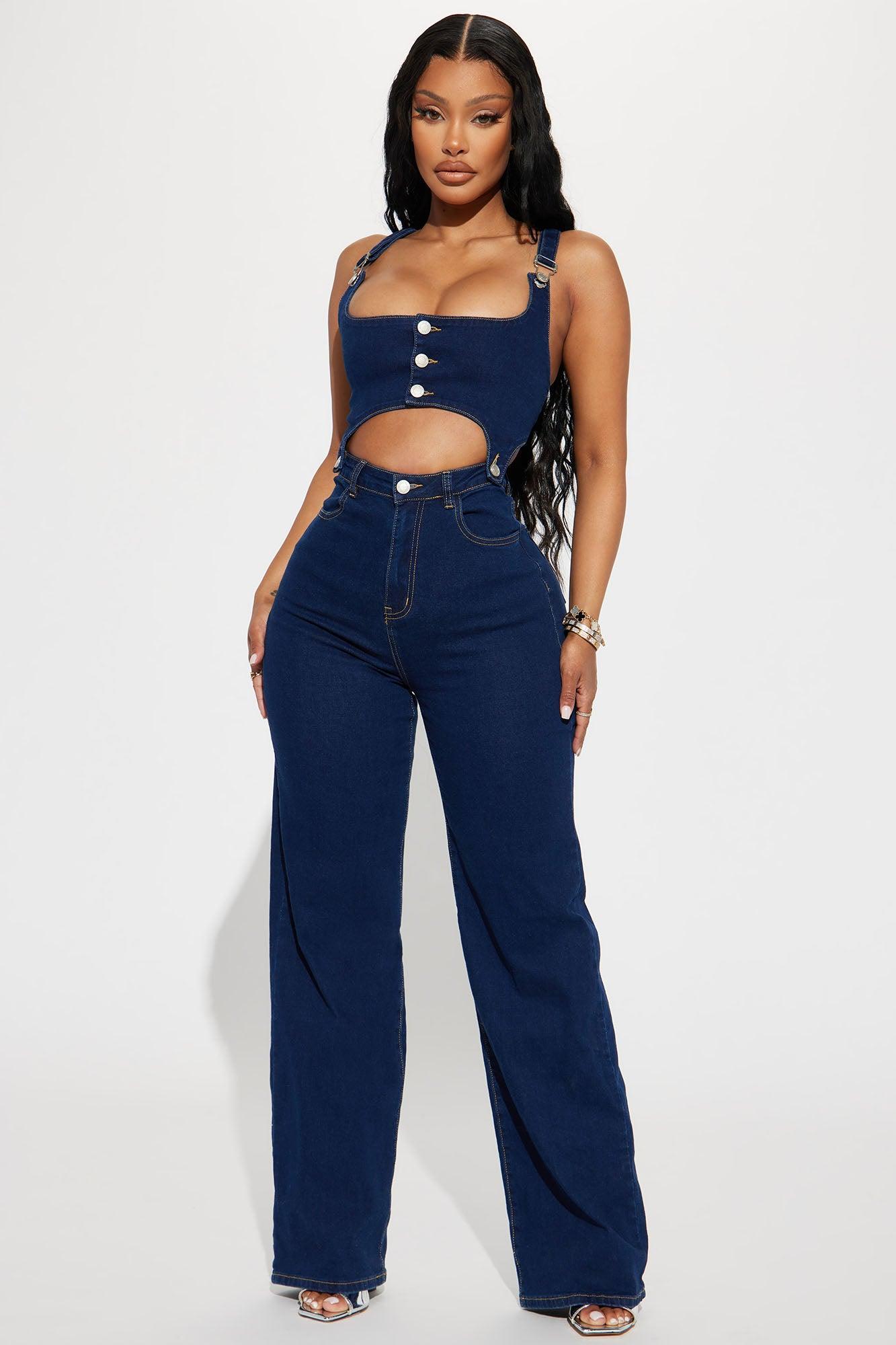 Camelle Denim Jumpsuit - Dark Wash Product Image