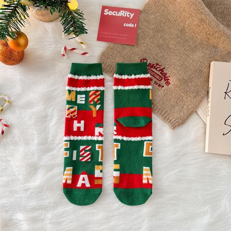 Christmas Cartoon Print Socks Product Image