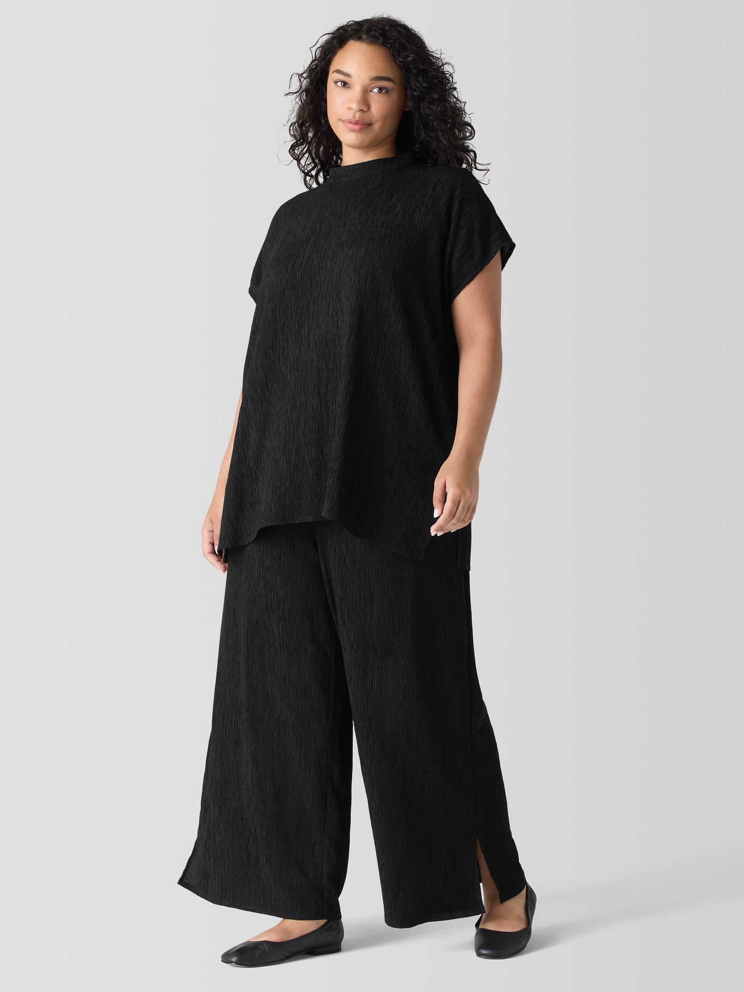 EILEEN FISHER Woven Plissé Wide-Leg Pantfemale Product Image