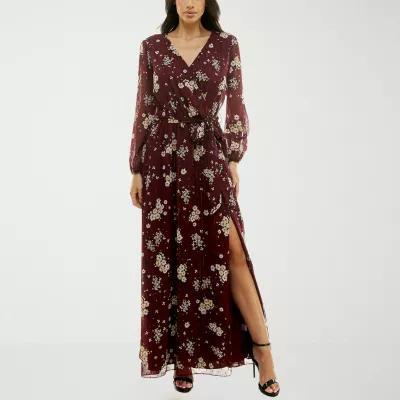 Premier Amour Womens Long Sleeve Floral Maxi Dress Product Image